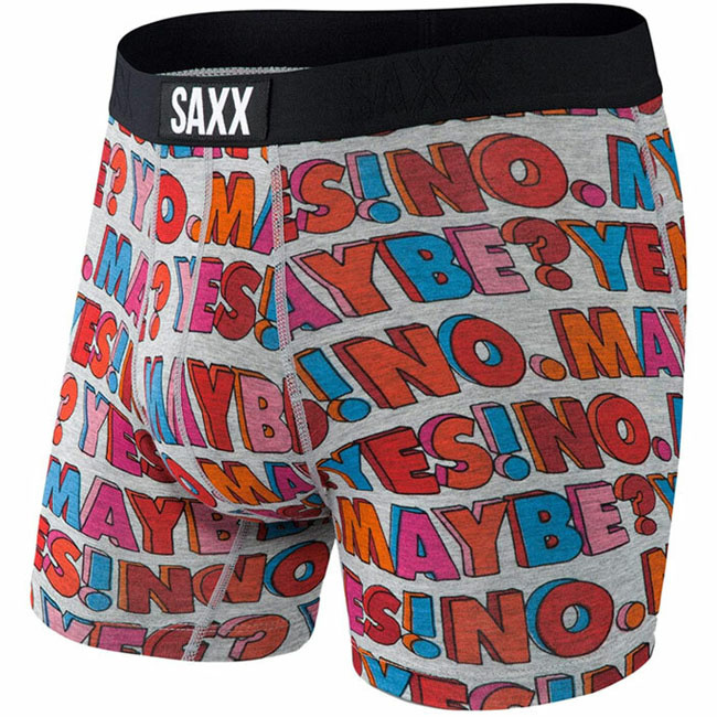 SAXX Men's Vibe Boxer Brief Underwear - Red No Thank You Size M